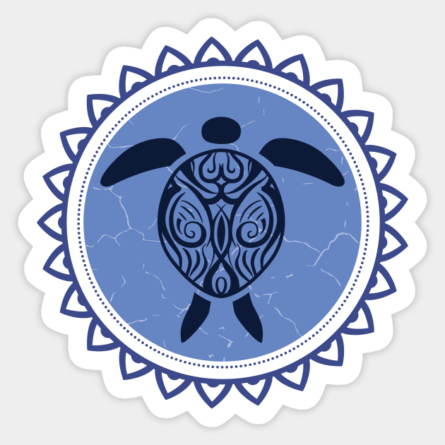 turtle tribal art for yoga and meditation travel Sticker by Midoart